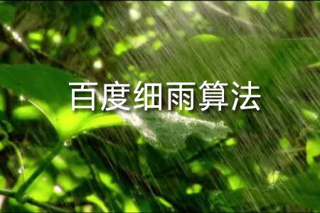 百度細雨算法是什么？細雨算法詳細解讀（2）