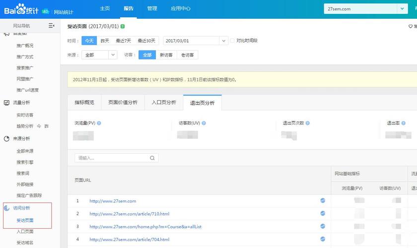 百度統(tǒng)計受訪頁面問題解析